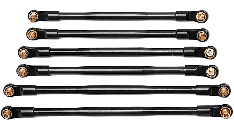 C31122BLACK Metal Alloy Linkages (6) for Axial 1/10 RBX10 Ryft 4WD Rock Bouncer - Image 1