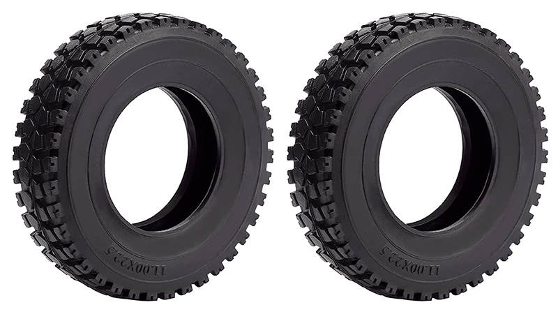 C31134 All Terrain Rubber 86mm Tire (2) for Tamiya 1/14 Tractor Truck W=20mm - Image 1