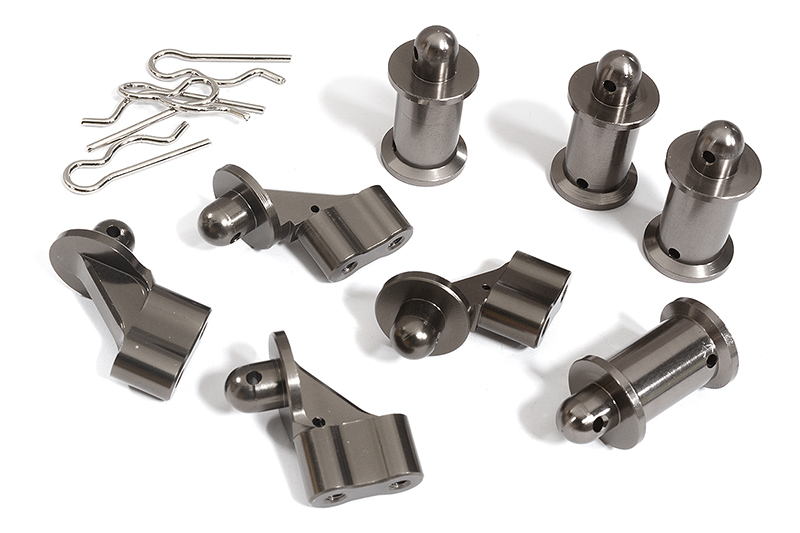 C31292GREY Machined Front & Rear Body Mount Set for Arrma 1/8 Kraton 6S BLX V3 AR330230 - Image 1