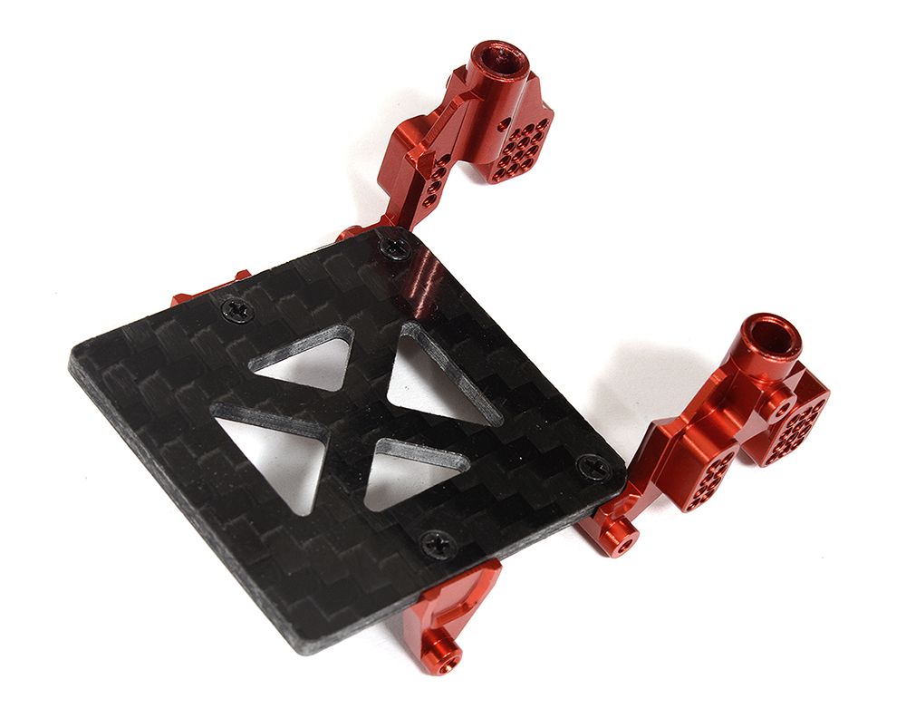 C31307RED Billet Machined Front Shock Towers w/ Receiver Mount for Axial 1/24 SCX24 - Image 1