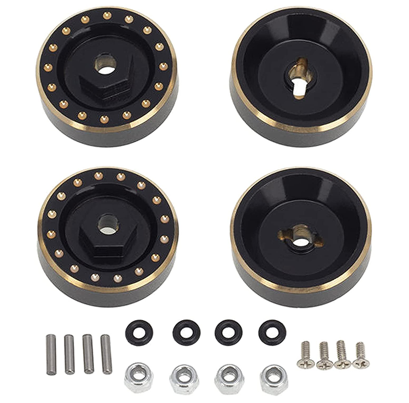 C31390 Alloy Machined Brass 10g Each Weight Add-On Wheel Adapter for Axial 1/24 SCX24 - Image 1