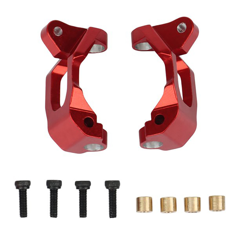 C31417RED Alloy Machined Front Caster Blocks for Axial 1/18 Yeti Jr RTR - Image 1