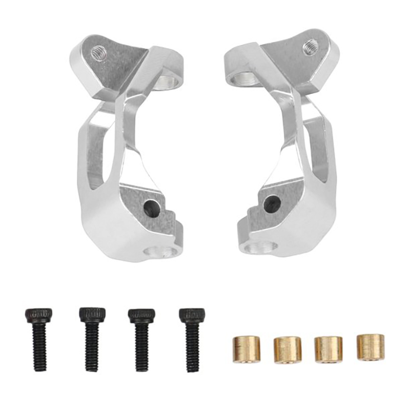 C31417SILVER Alloy Machined Front Caster Blocks for Axial 1/18 Yeti Jr RTR - Image 1