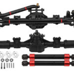 Complete F&R Axle Assembly w/ Spool, Shafts & Wheel Hex for Axial 1/10 SCX10 II