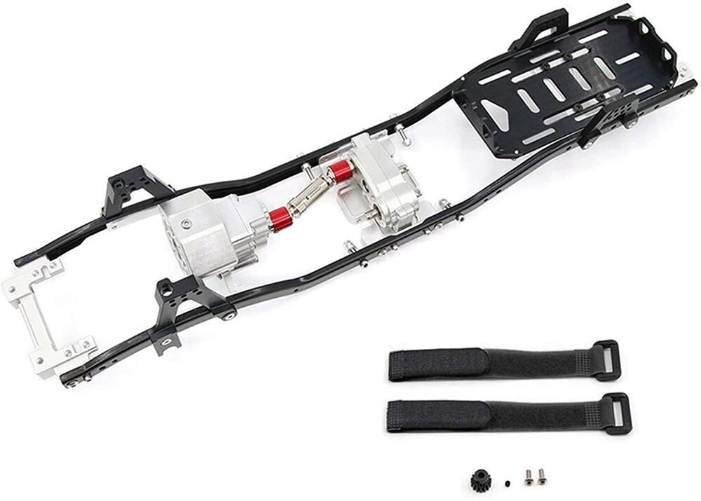 C31571BLACKSILVER Alloy 1/10 MCX10 Trail Off-Road Scale Crawler Chassis Frame 313mm Wheelbase - Image 1