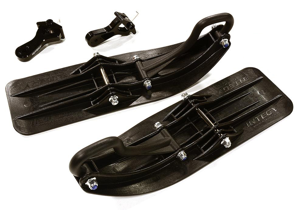 C31601BLACK Front Sled Ski Attachment Set for Losi 1/10 Lasernut U4 4WD RTR (for RWD) - Image 1