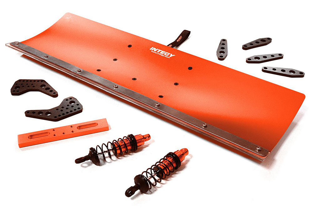 C31613RED Alloy Machined 400mm Snowplow Kit for Losi 1/10 Lasernut U4 4WD Brushless RTR - Image 1