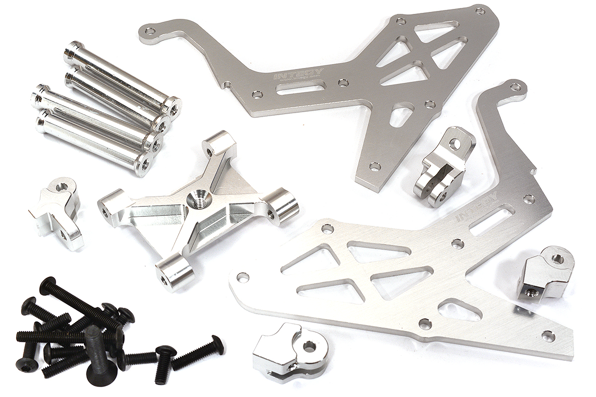 C31633SILVER Billet Machined Spare Tire Rack Set for Losi 1/10 Lasernut U4 4WD Brushless RTR - Image 1