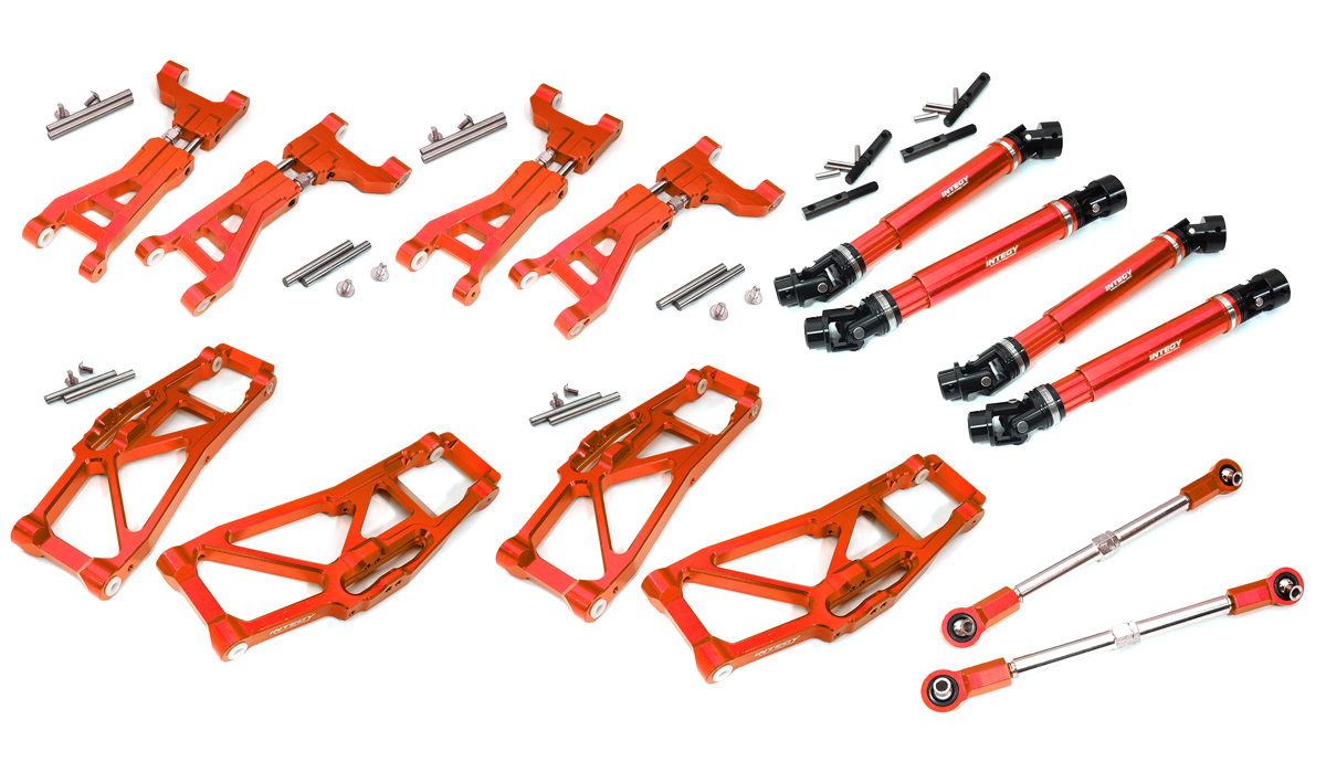 C31635RED Billet Machined Suspension Conversion for Traxxas 1/10 Maxx V2 w/ WideMaxx - Image 1