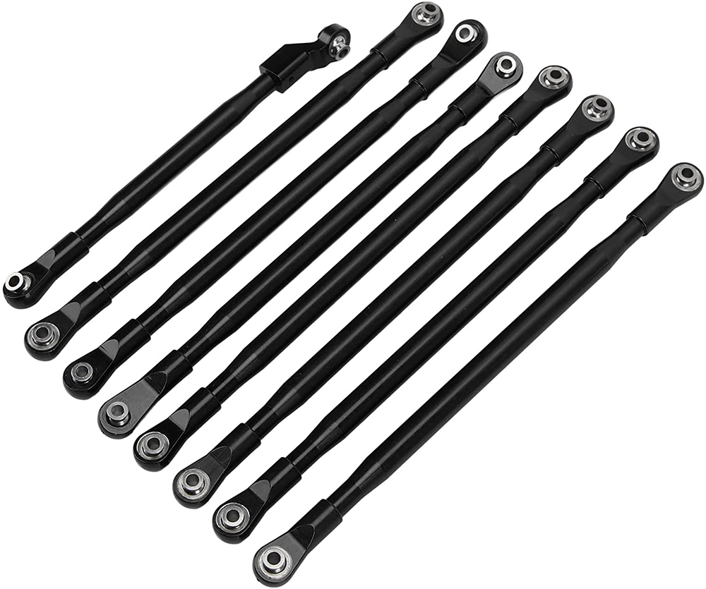 C31756BLACK Front & Rear Upper Suspension Linkages (8) for Axial SCX6 Crawler 254003 254004 - Image 1
