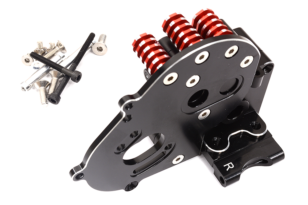 C31833BLACKRED Alloy Gearbox Housings for 1/10 Slash 2WD, Stampede 2WD & Rustler 2WD 3691A - Image 1
