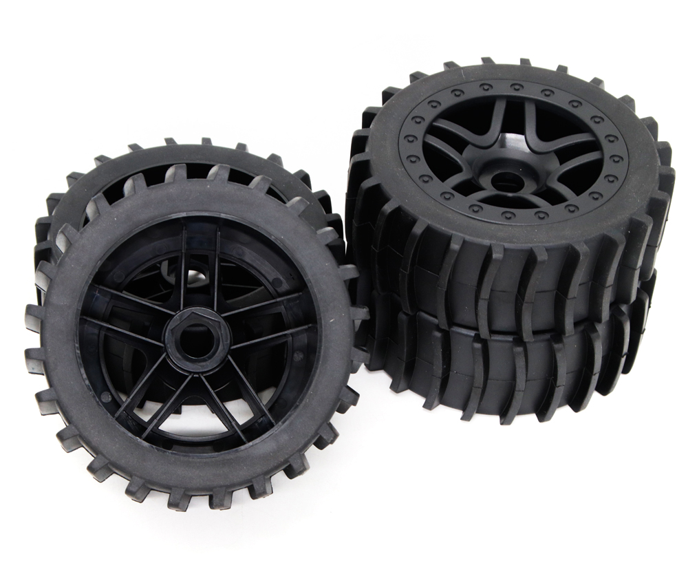 C31858 Tires, Wheels & Inserts TL12 w/17mm Hex for 1/8 Buggy Size 4pcs OD=117mm - Image 1