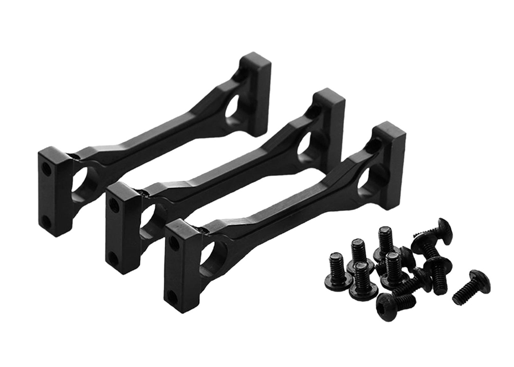 C31898BLACK Alloy Chassis Center Mid Cross Braces (3) for 1/14 Scale Tractor W=59mm - Image 1
