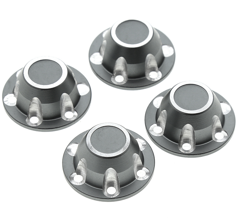 C31917GUN Alloy Machined Center Wheel Hub Caps (4) for Axial SCX6 45001 - Image 1
