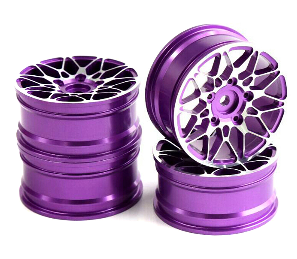 C31931PURPLE Dual 10 Spoke Alloy Wheel Set (4) for 1/10 On-Road Touring W=26mm - Image 1