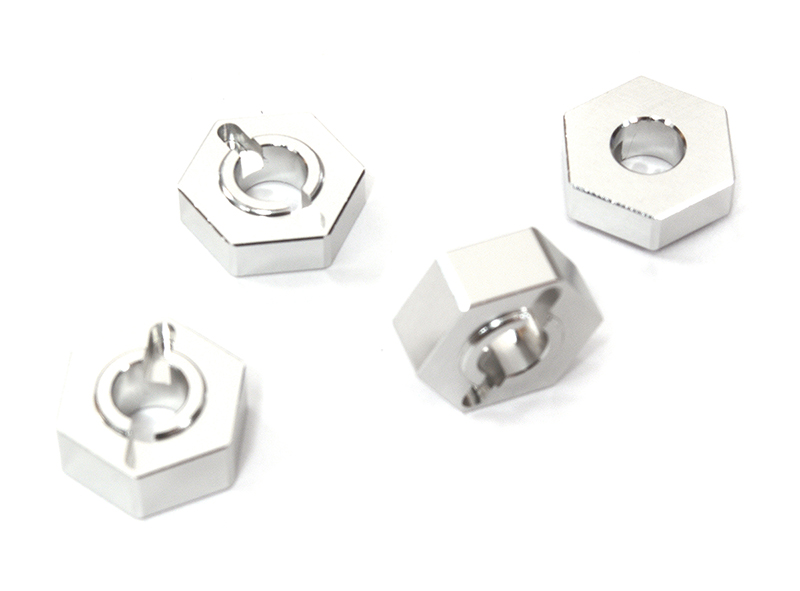 C31939SILVER Billet Machined 12mm Hex Wheel Adapters for Losi 1/10 2WD RTR 22S Drag, ST & SCT - Image 1