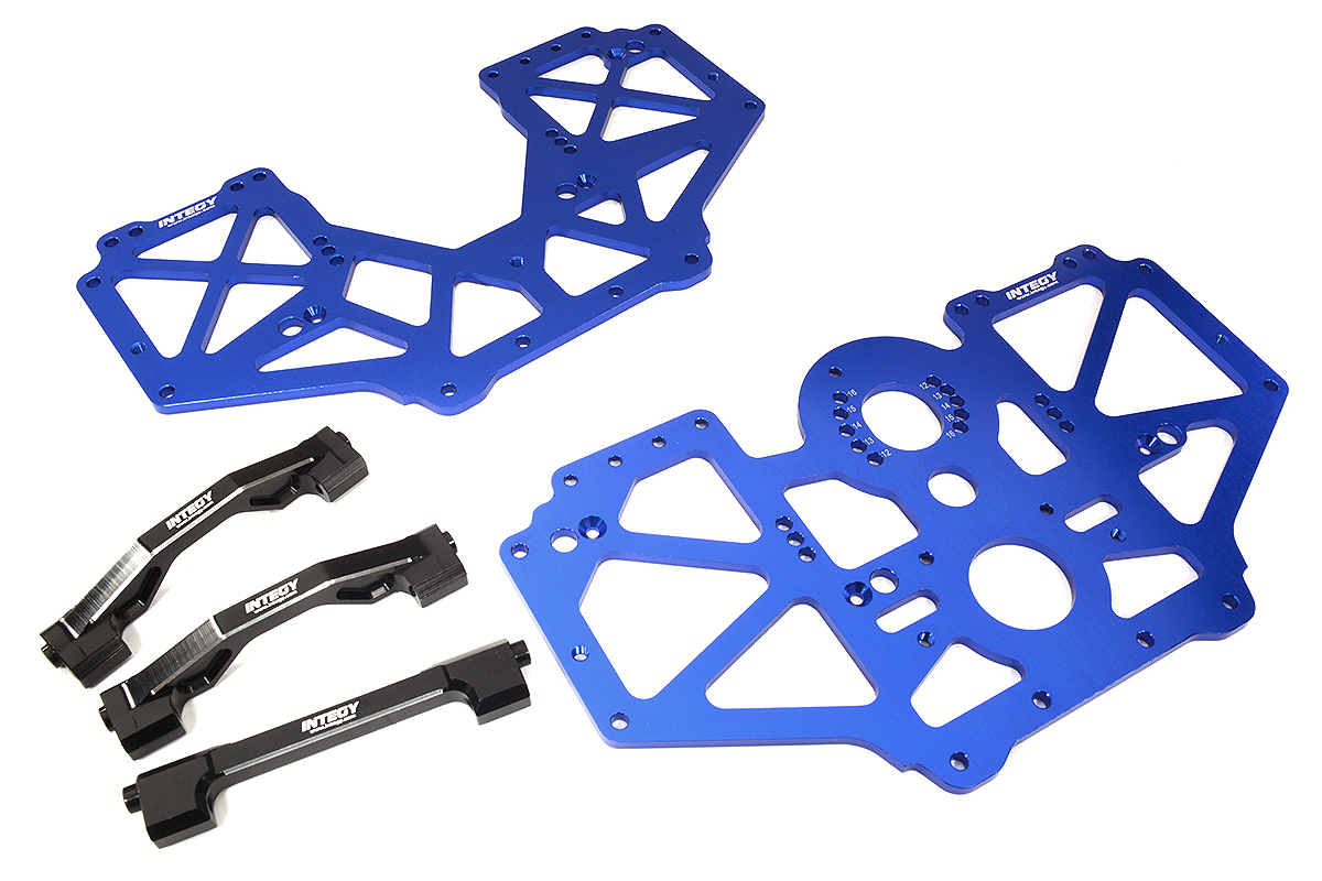 C31948BLUE Billet Machined Center Chassis Side Plate & Mount Set for Losi 1/8 LMT 1.0 4WD - Image 1