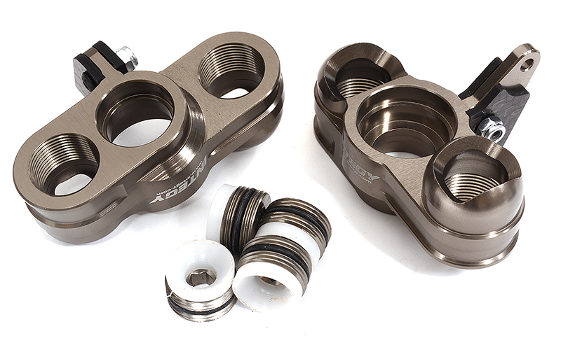 C31996GREY Grey Billet Machined Steering Knuckles for Arrma 1/7 Limitless All-Road AR330187 - Image 1