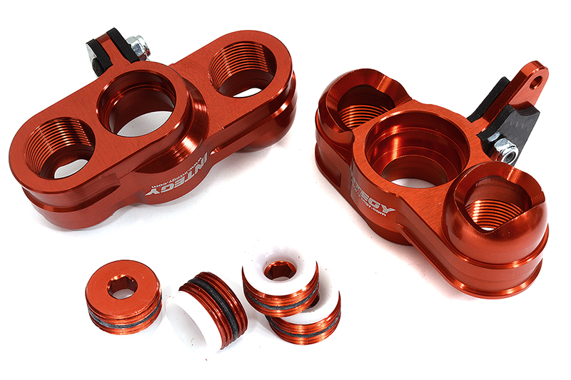 C31996RED Red Billet Machined Steering Knuckles for Arrma 1/7 Limitless All-Road AR330187 - Image 1