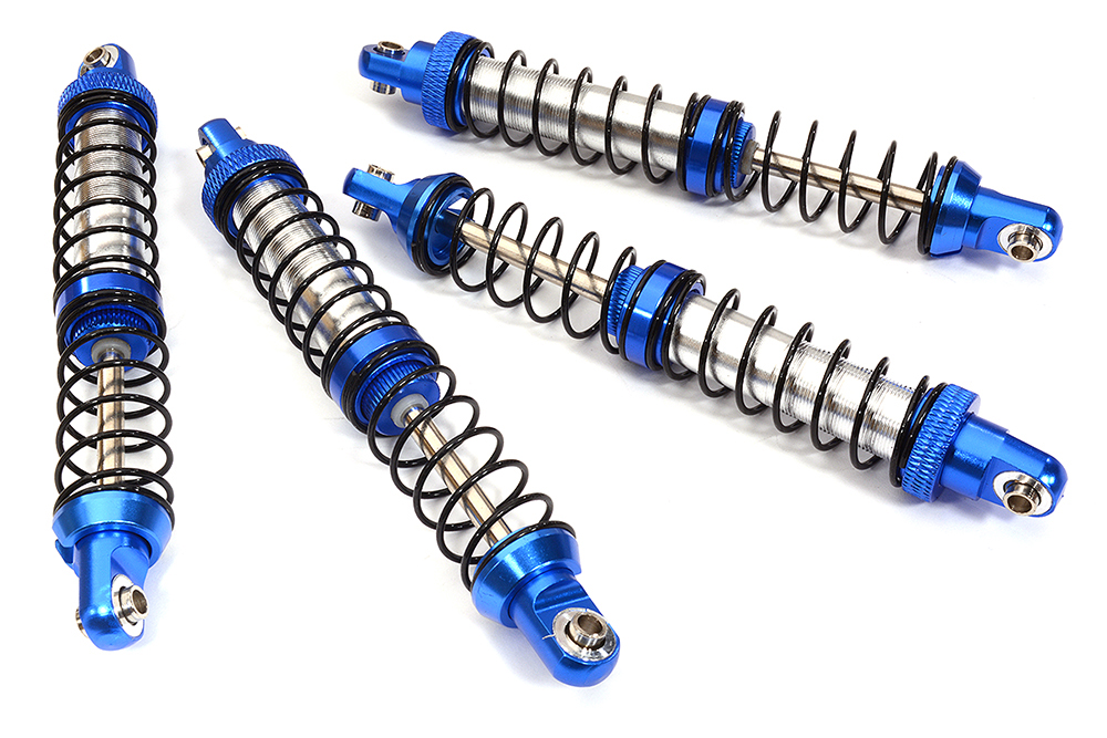 C32096BLUE Alloy Machined 90mm Shocks for 1/10 Scale RC Model Car & Truck - Image 1