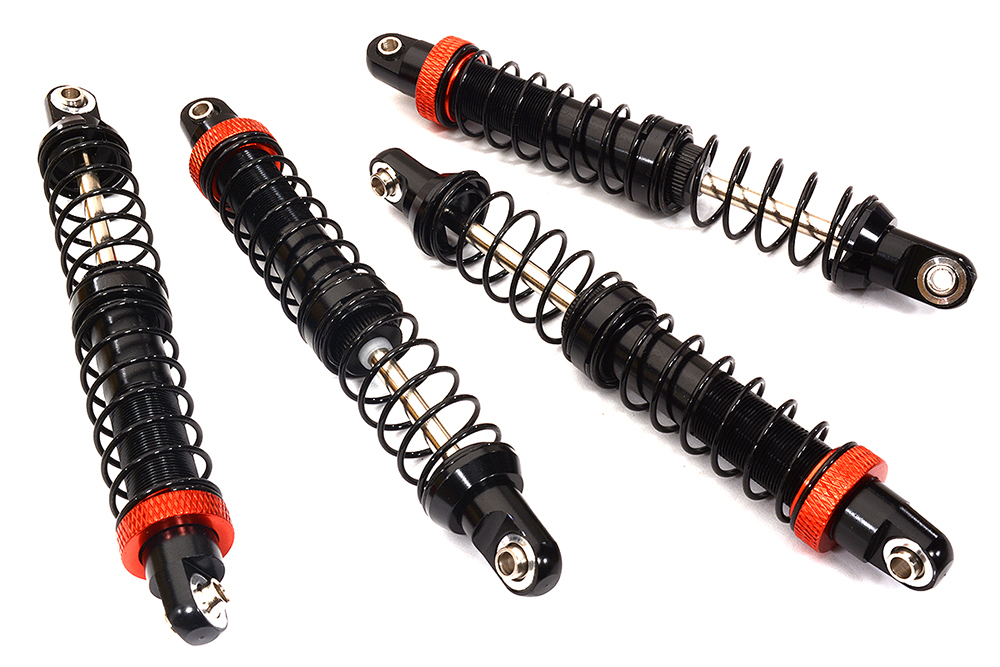 C32096REDBLACK Alloy Machined 90mm Shocks for 1/10 Scale RC Model Car & Truck - Image 1