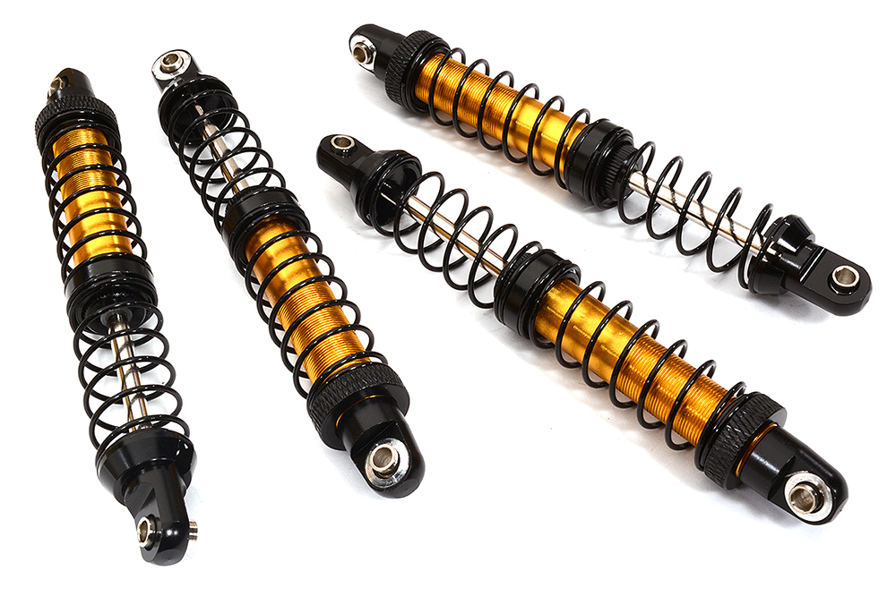 C32097BLACKGOLD Alloy Machined 100mm Shocks for 1/10 Scale RC Model Car & Truck - Image 1