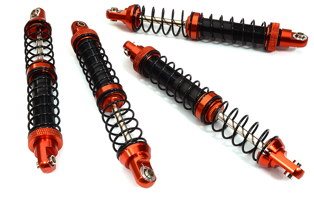 C32099BLACKRED Alloy Machined 120mm Shocks for 1/10 Scale RC Model Car & Truck - Image 1