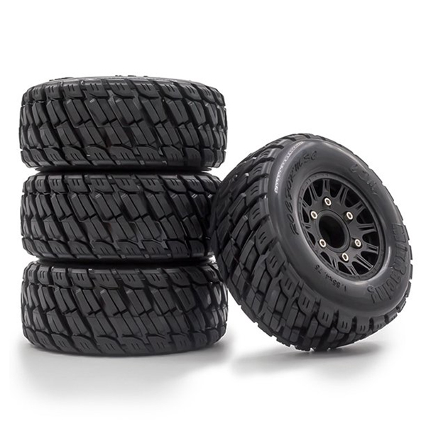 C32103BLACK Short Course 2.2/3.0 Wheel for 12, 14 & 17mm Hex & Tire Set (4) (O.D.=114mm) - Image 1