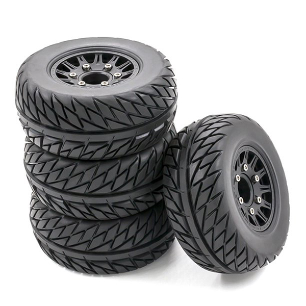 C32104BLACK Short Course 2.2/3.0 Wheel for 12, 14 & 17mm Hex & Tire Set (4) (O.D.=111mm) - Image 1