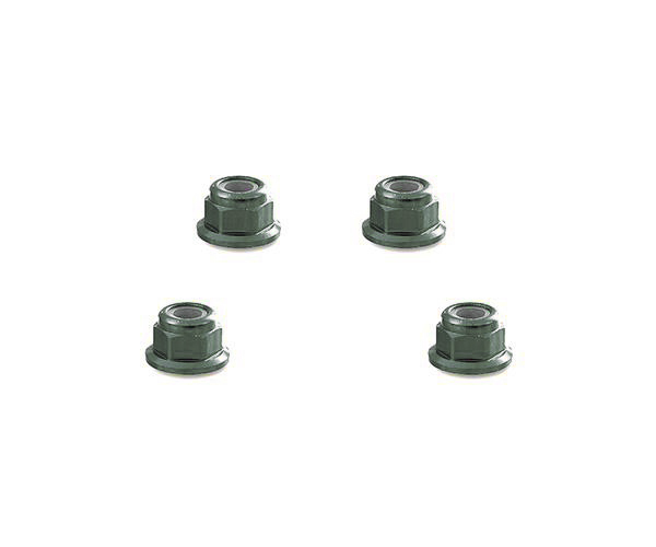 C32142GUN Color Alloy Metal M5 Size Hex Lock Nut Flanged 4pcs - Image 1