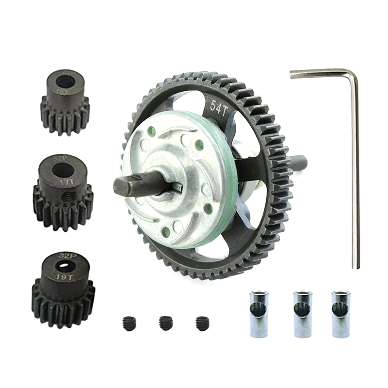 C32163 Clutch Assembly w/ 54T Metal Spur & 15/17/19T Pinions for Traxxas 1/10 Slash 4X4 - Image 1