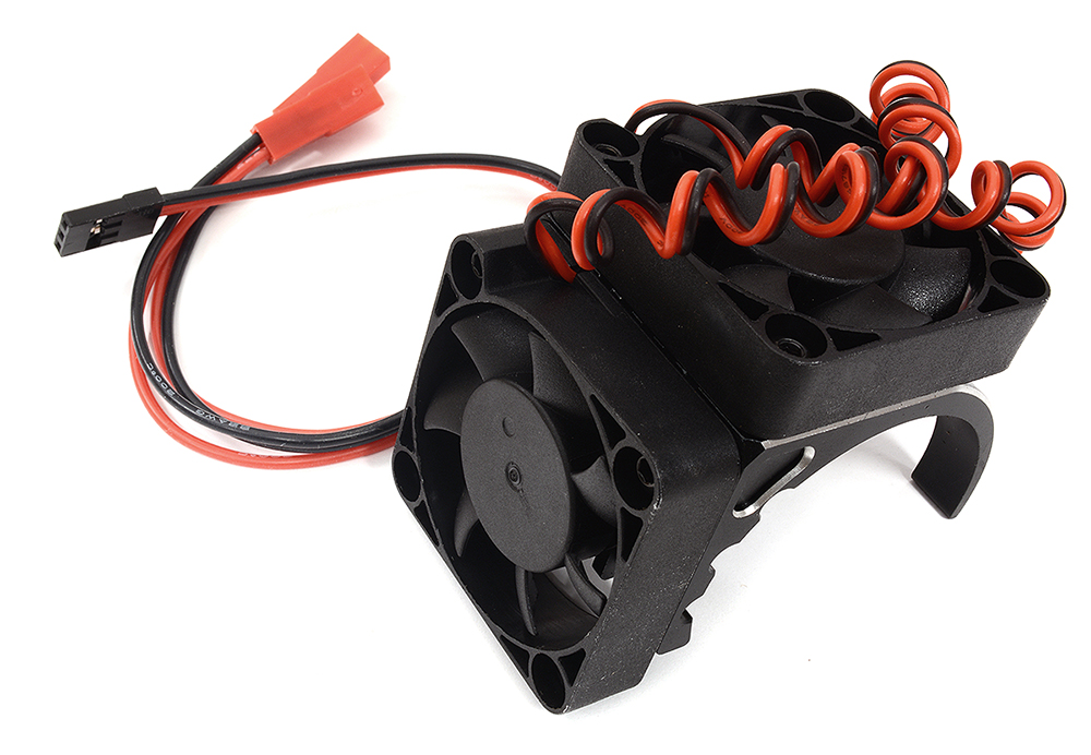 C32190BLACK Black Motor Heatsink 42mm Size with Cooling Fans for Most 1/8 & 1/7 Scale RC - Image 1