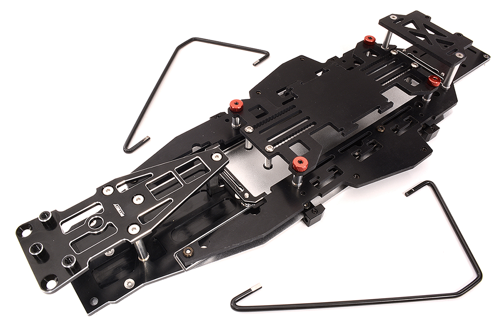 C32301SILVER Machined Chassis w/ Composite Upper Deck for Traxxas 1/10 Drag Slash 2WD 5832G - Image 1