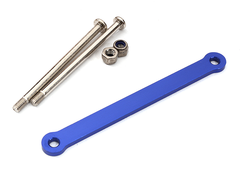 C32318BLUE Billet Machined Tie Bar & Suspension Pins for Traxxas 1/10 Drag Slash 2WD 2532 - Image 1