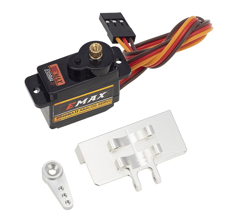 C32341SILVER Alloy Servo Horn and Mount with 12g MG Servo for Axial SCX24 - Silver - Image 1