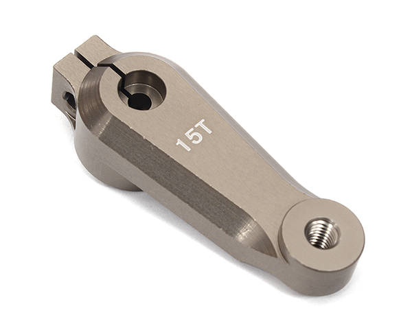 C32414GREY Billet Machined 15T Grey Steering Servo Arm for Axial 1/6 SCX6 251010 - Image 1