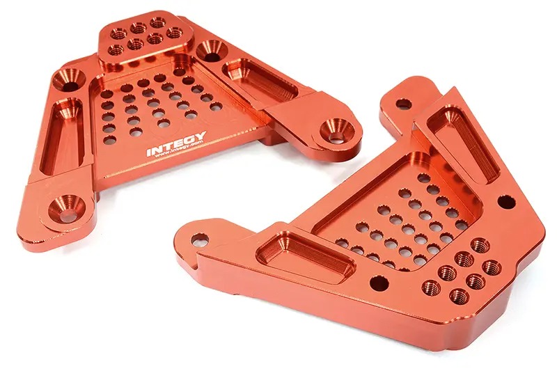 C32417RED Billet Machined Rear Shock Towers for Axial 1/6 SCX6 251001 - Image 1