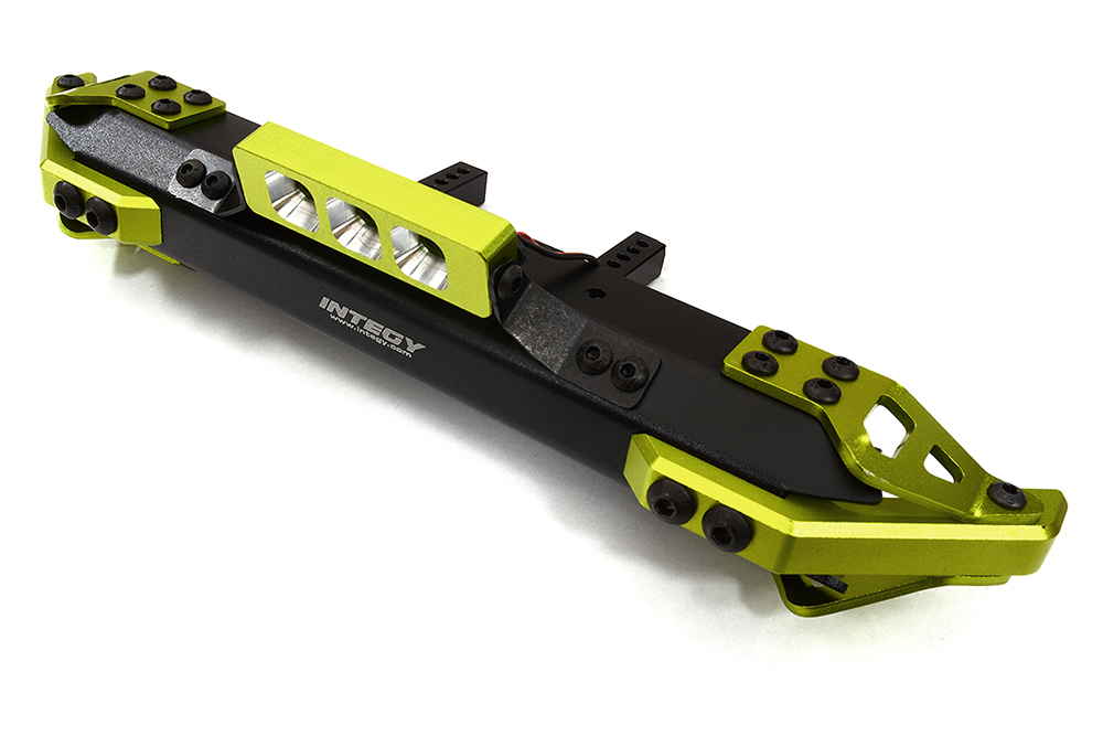 C32442GREEN Green Realistic Front Alloy Bumper w/ LED for Traxxas TRX-4 w/ 43mm Mount - Image 1