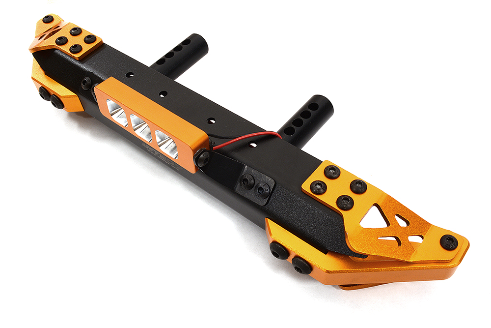 C32443ORANGE Realistic Front Alloy Bumper w/ LED for Axial SCX6 JLU Wrangler 250002 - Image 1