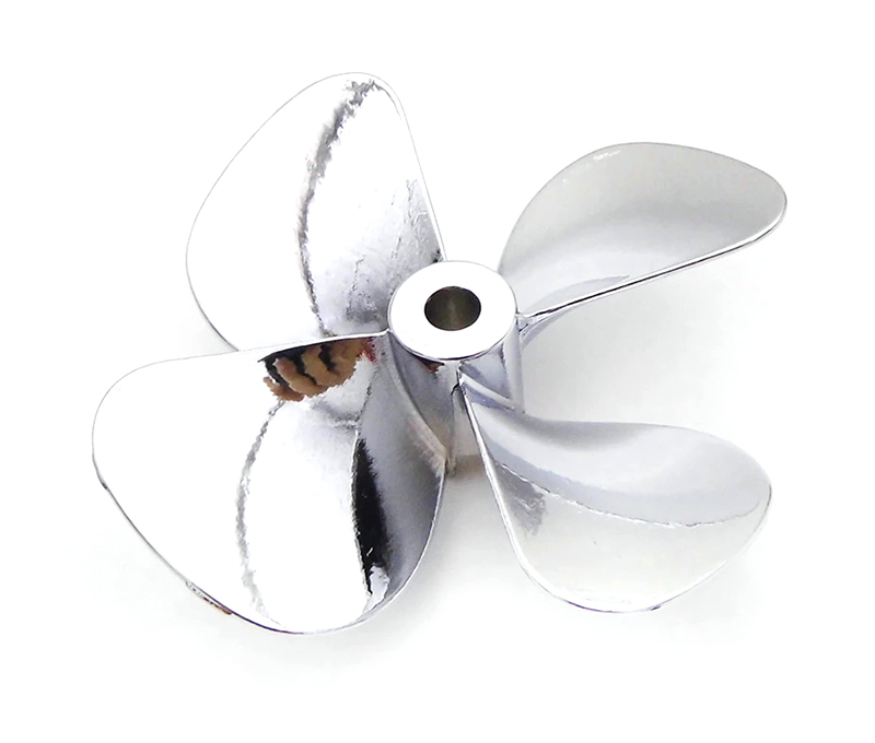 C32462 Zinc Metal 55mm 4-Blade Propeller 4mm Shaft for RC Boat - Image 1