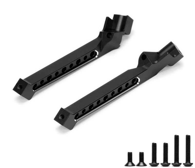 C32480BLACK Alloy Machined Rear Tower Chassis Braces for Traxxas 1/8 Sledge 4WD Truck 9521 - Image 1