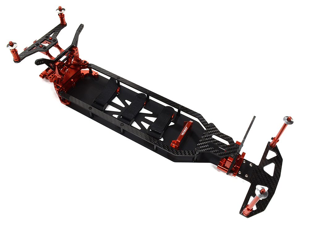 C32548RED Alloy Chassis & Carbon Fiber Conversion Kit for Team Associated DR10 Drag - Image 1