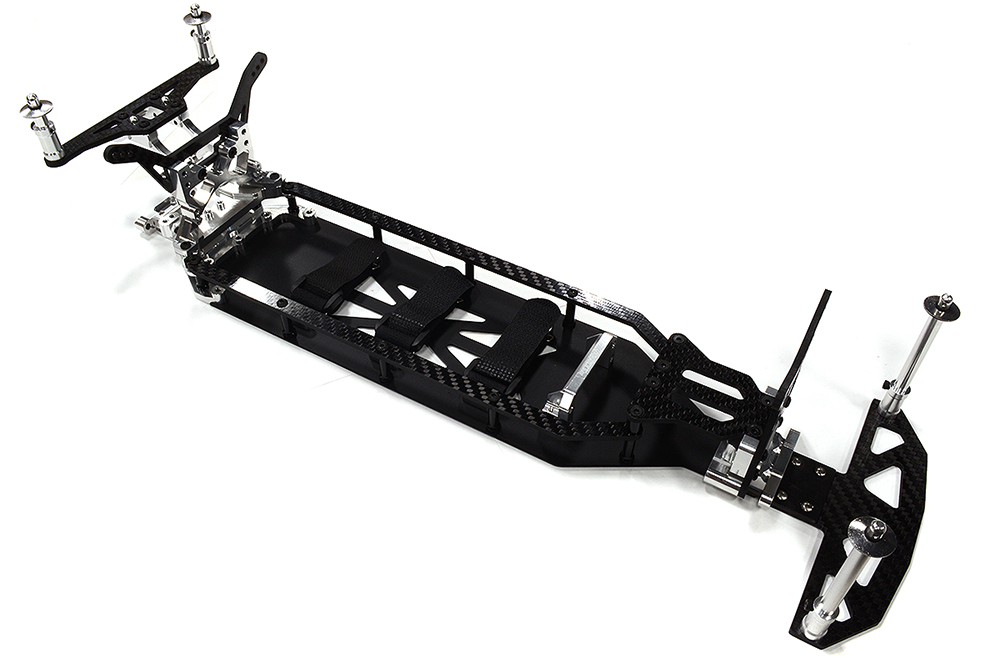 C32548SILVER Alloy Chassis & Carbon Fiber Conversion Kit for Team Associated DR10 Drag - Image 1