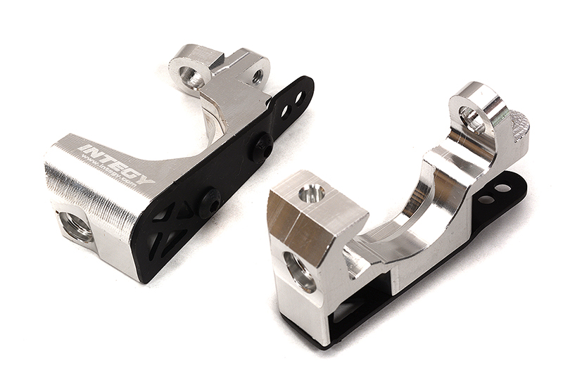 C32561SILVER Silver Billet Machined Caster Blocks for Traxxas 1/10 Scale Hoss 4X4 6832 - Image 1