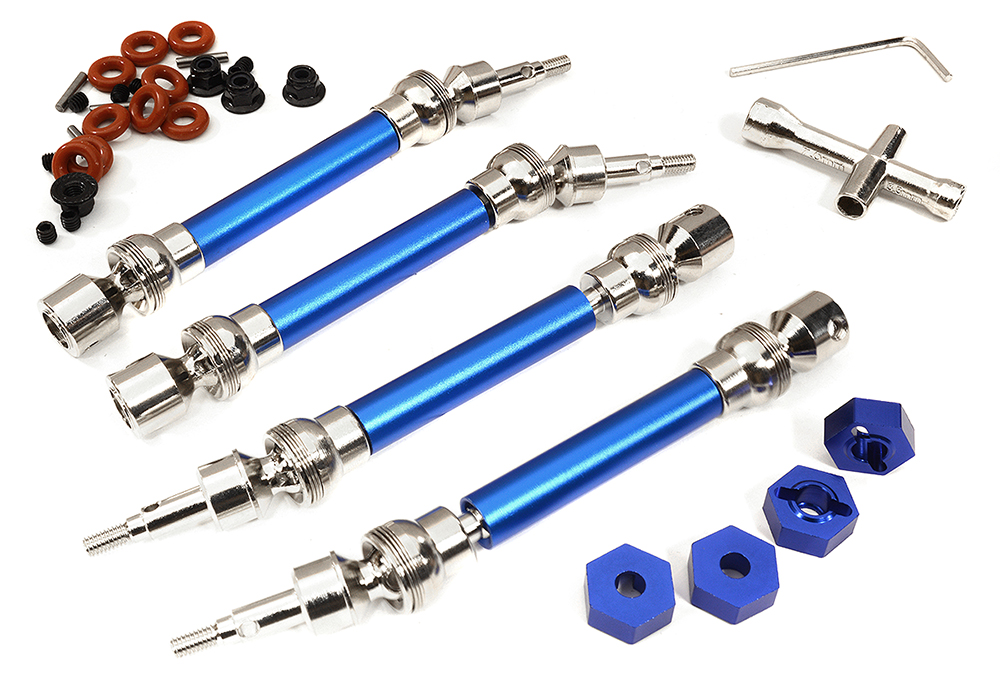 C32607BLUE Universal Drive Shafts (4) w/12mm Hex for 1/10 Big Rock 4X4 AR310780 AR310864 - Image 1