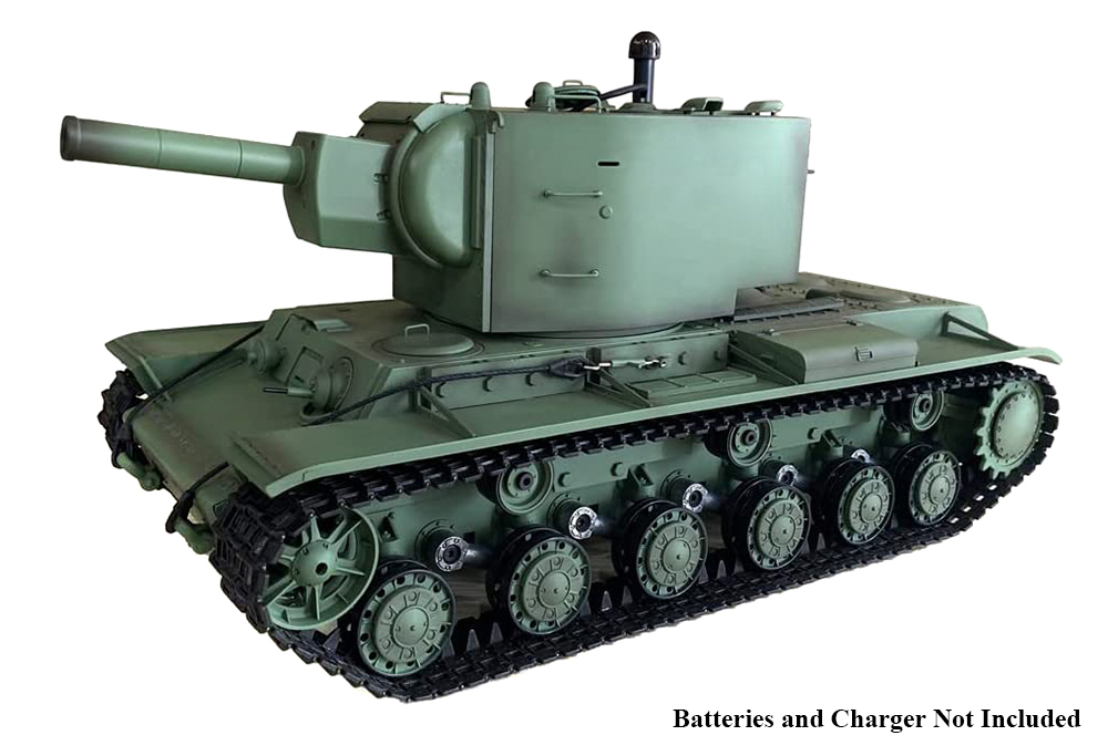 C32768 1/16 Scale RC Heavy Tank KV-2, 2.4GHz Remote Control Model in Green - Image 1