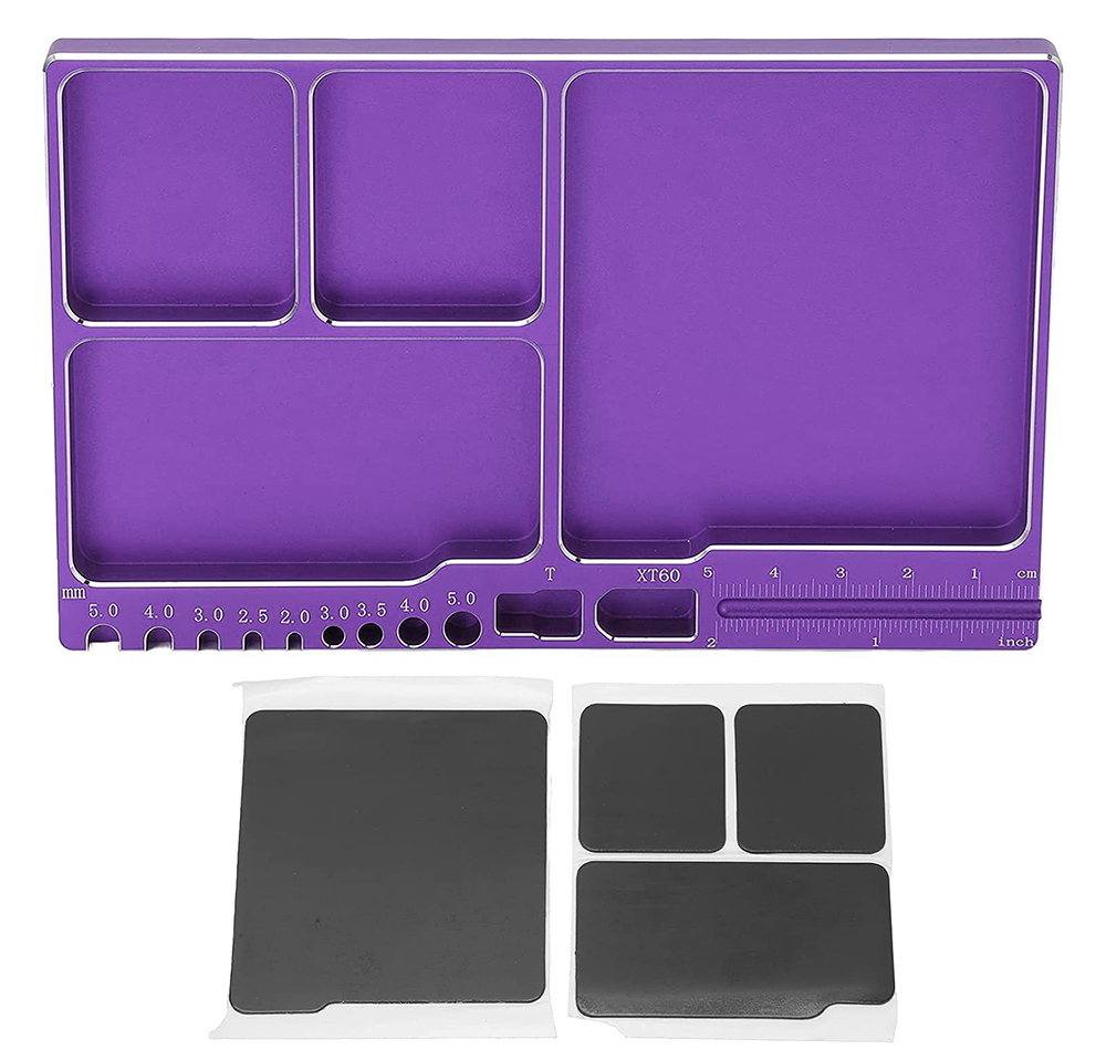 C32796PURPLE Magnetic Hardware Storage Tray Organizer Workstation 161x99x11mm - Image 1