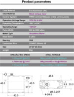 Yantrs BHS-4055MGX BL MG Servo HV WP 55kg 0.12s for 1/10 Crawler - Image 2