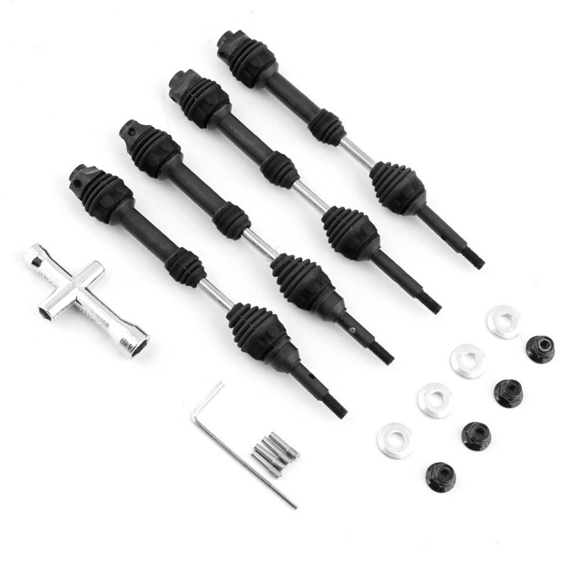 C32820BLACK Drive Shafts (4) for Traxxas Hoss 4X4, Stampede 4X4 & Rustler 4X4 6851A 6852A - Image 1