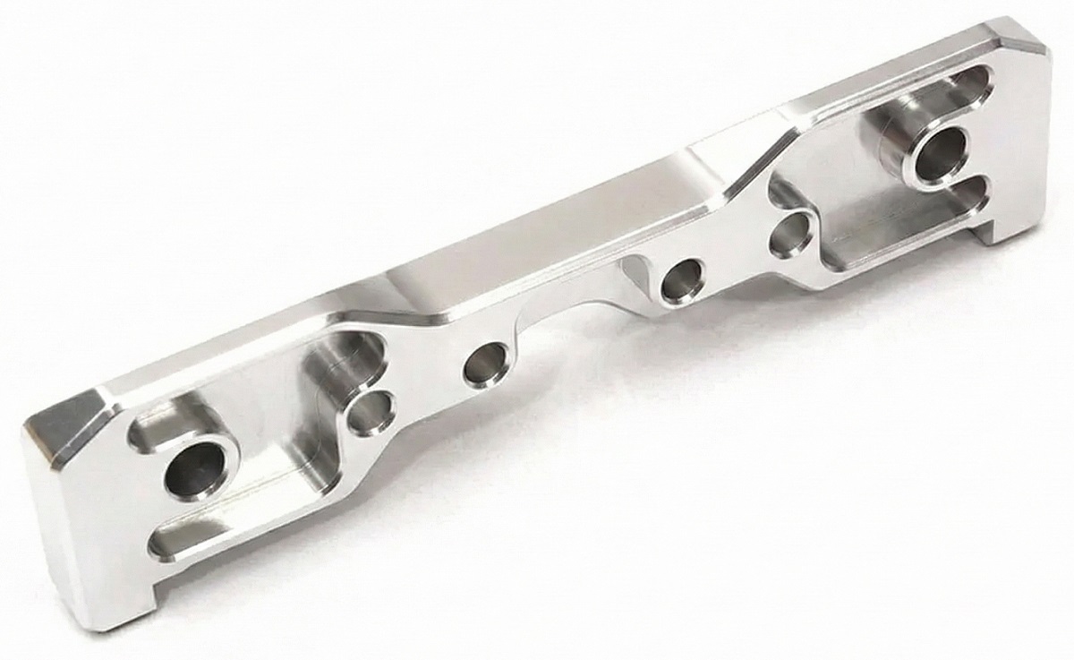 C32938SILVER Machined 1-Piece Front Brace B Hinge Pin Block for Traxxas 1/8 Sledge 4WD 9535 - Image 1